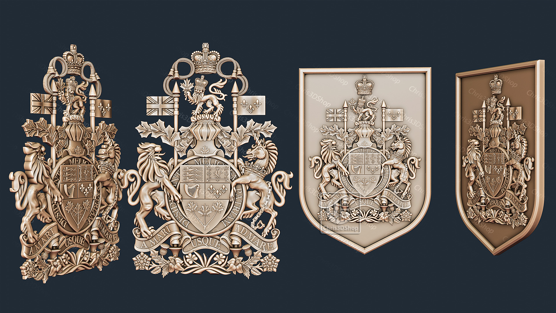Coat of arms of Canada - Digital model for CNC in STL format 3D model_4