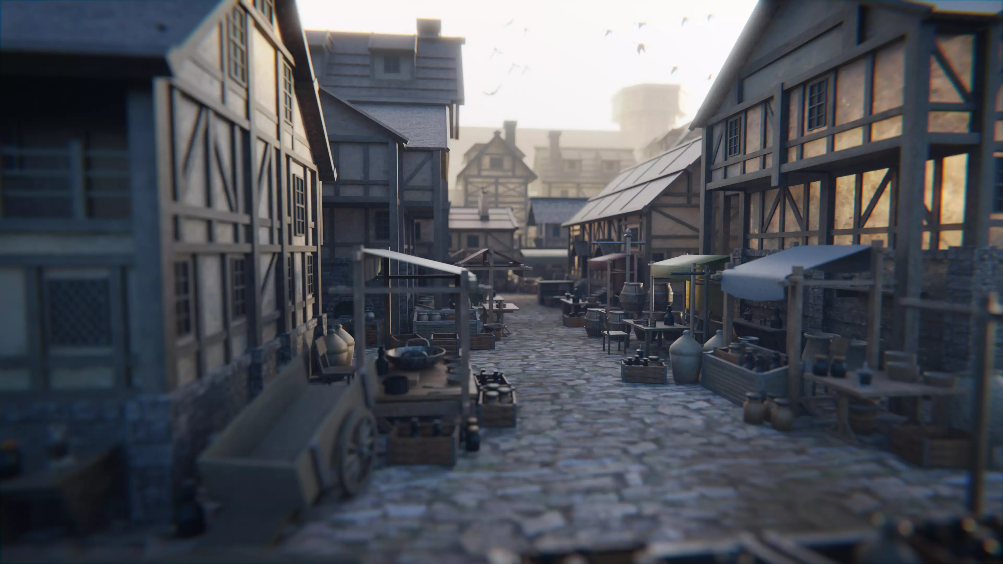 Simple Medieval House Pack Low-poly 3D model_0