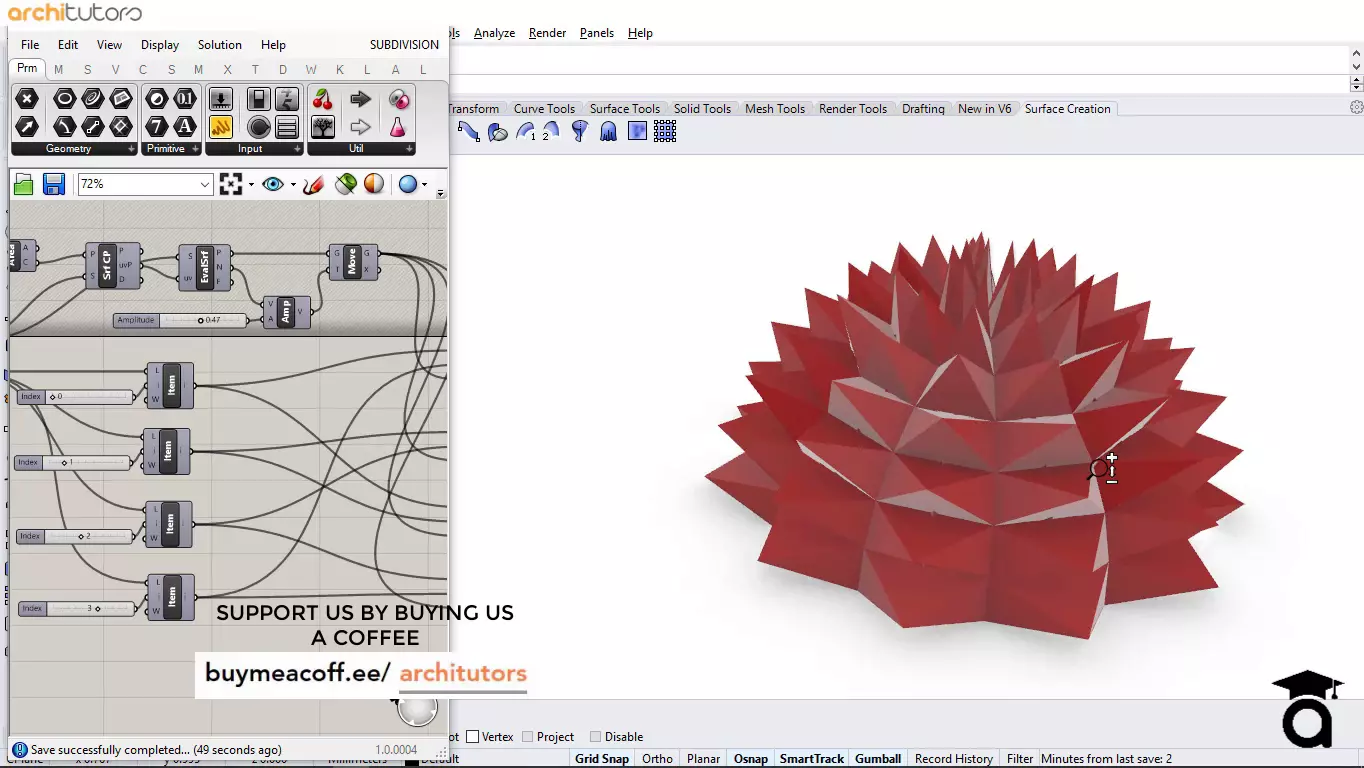 Parametric Facade Design by Subdivision Grasshopper Rhino Files 3D model