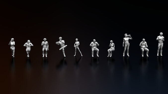 HD People 39 Eating 3D model 5