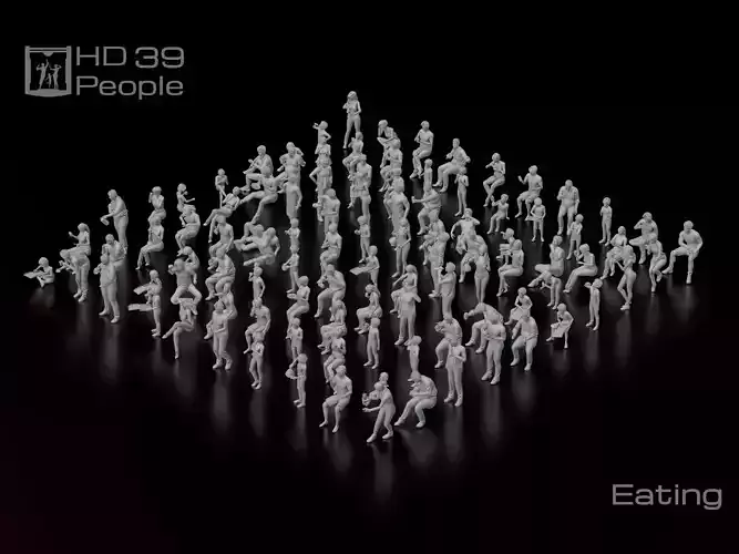 HD People 39 Eating 3D model