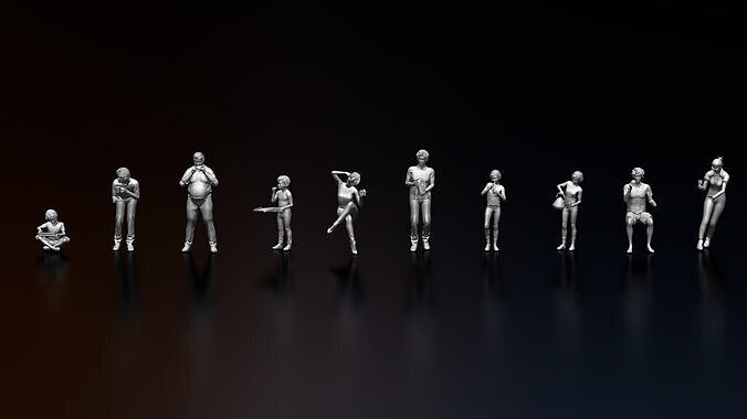 HD People 39 Eating 3D model 2