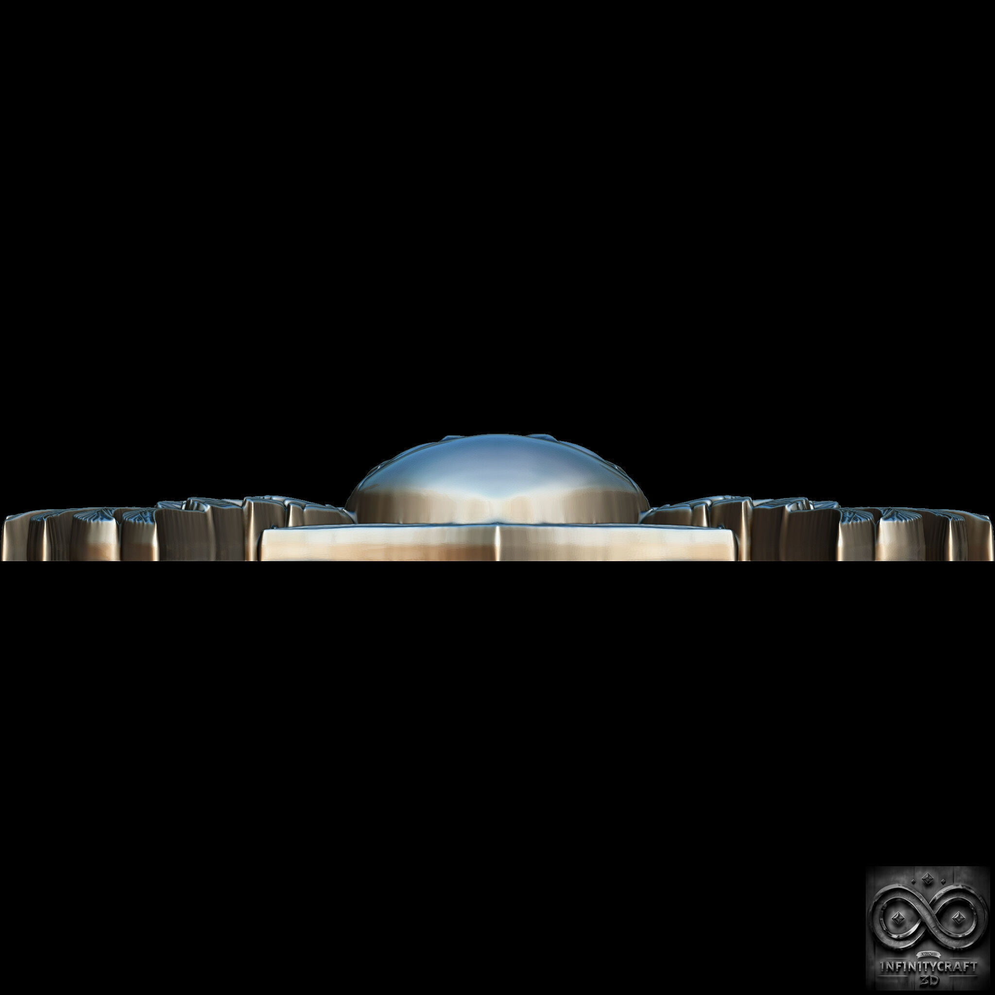 Winged Skull Emblem Epic Gothic Relief for CNC or 3D print model_9