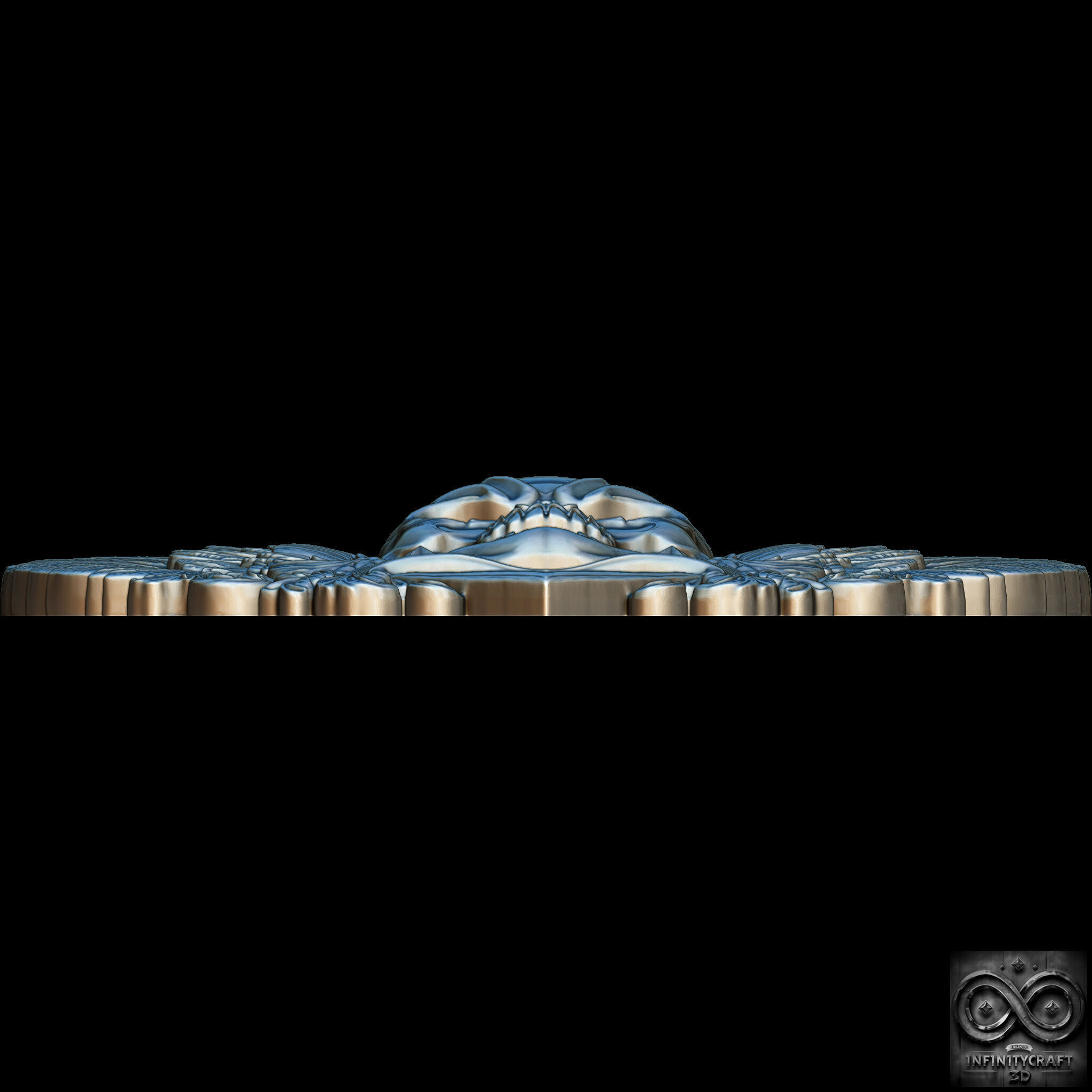 Winged Skull Emblem Epic Gothic Relief for CNC or 3D print model_10