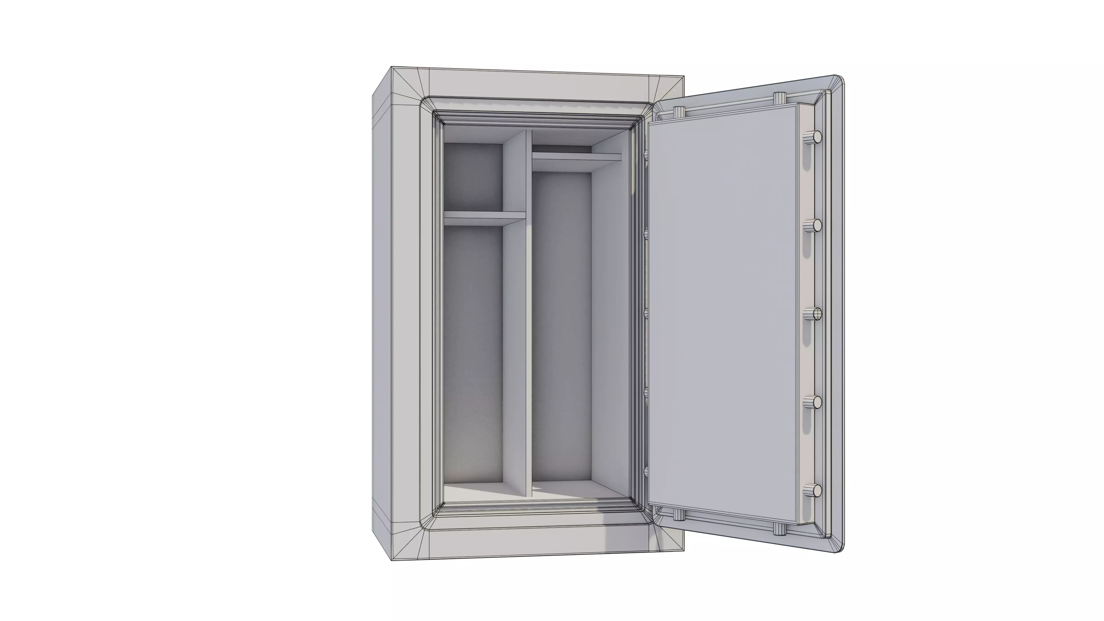 Realistic Heavy-Duty Weapon Safe - Game Ready PBR 3D Model Low-poly 3D model_4