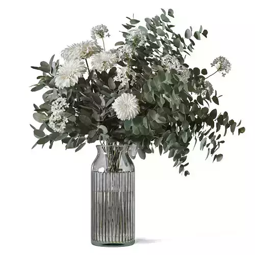 Flower Set 095 Eucalyptus dahlia