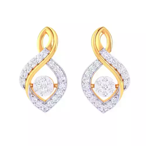 Printable 3D Jewelry design of Earrings with diamonds