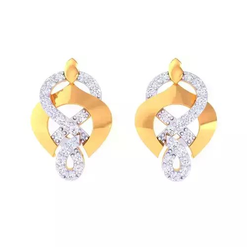 Printable 3D Jewelry design of Earrings with diamonds