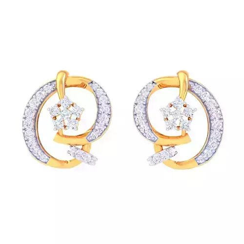 Printable 3D Jewelry design of Earrings with diamonds