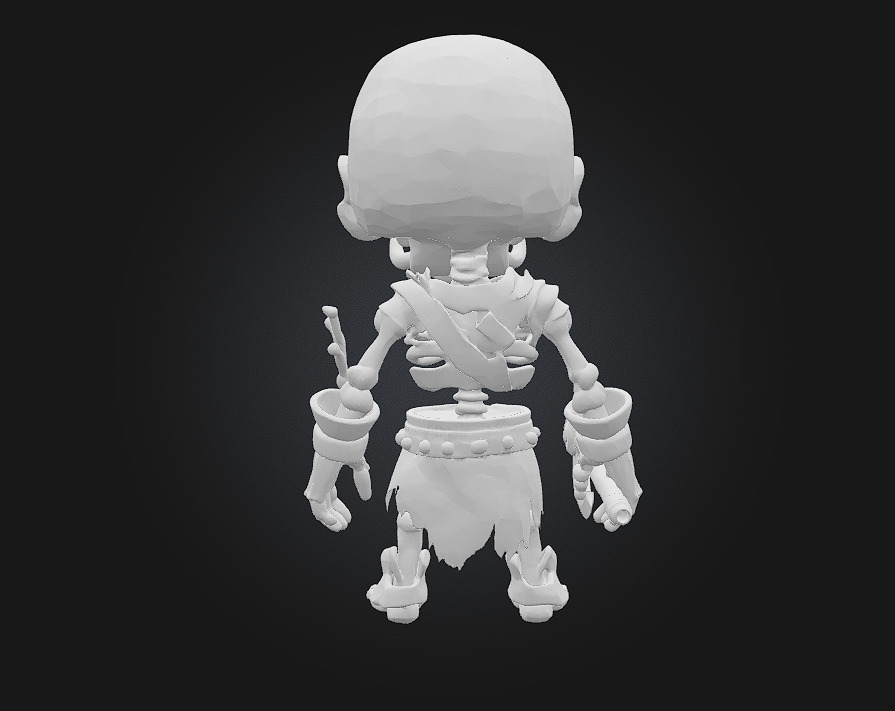 Chibi Orc Skeleton Warrior 3D print model_5