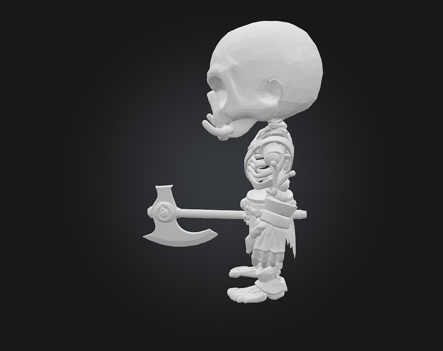 Chibi Orc Skeleton Warrior 3D print model_6