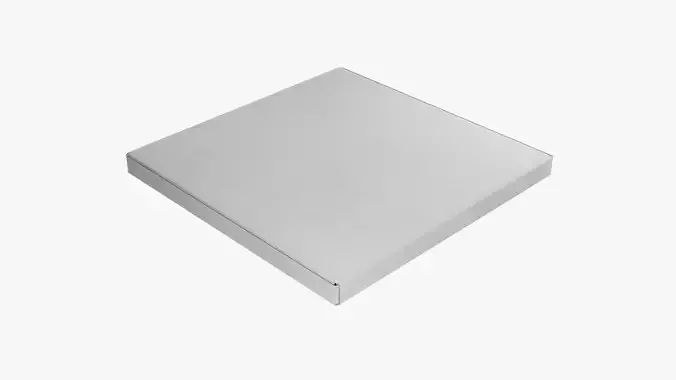 14 inch White Paper Pizza Box 3D model