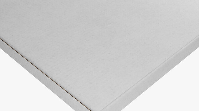 14 inch White Paper Pizza Box 3D model 6