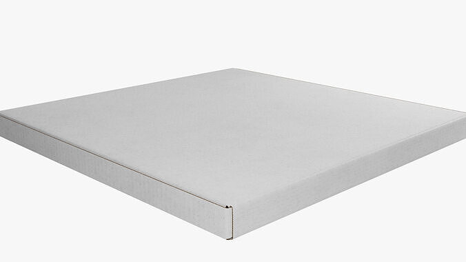 14 inch White Paper Pizza Box 3D model 5