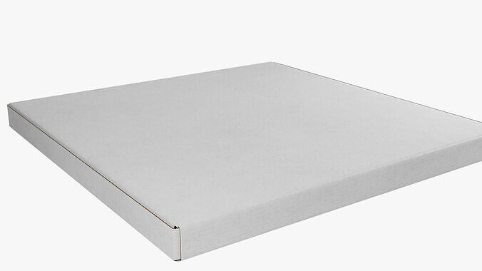 14 inch White Paper Pizza Box 3D model 2