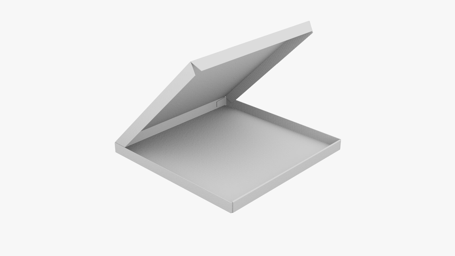 14 inch White Paper Open Pizza Box 3D model_9