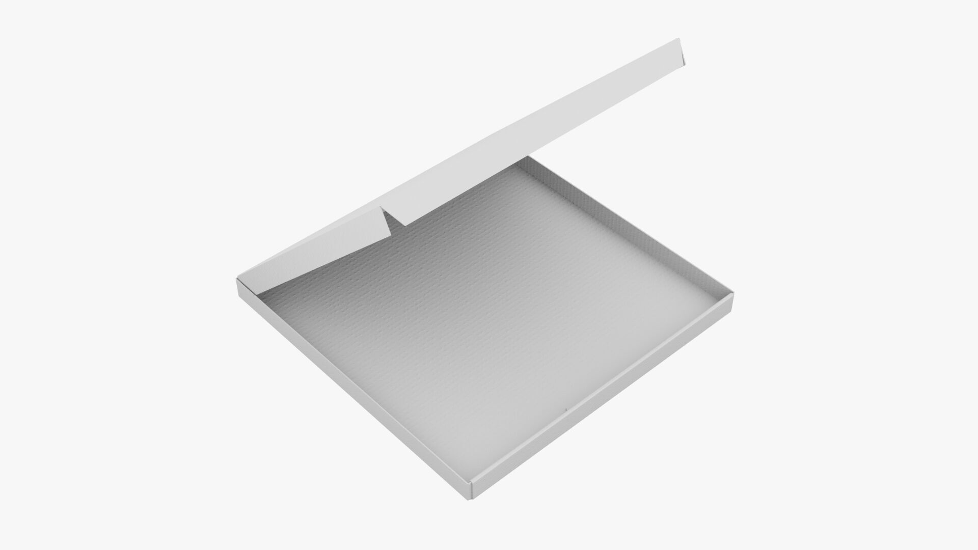 14 inch White Paper Open Pizza Box 3D model_13