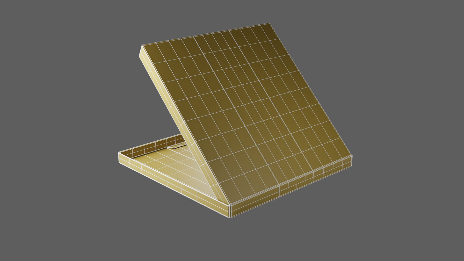 14 inch White Paper Open Pizza Box 3D model_21