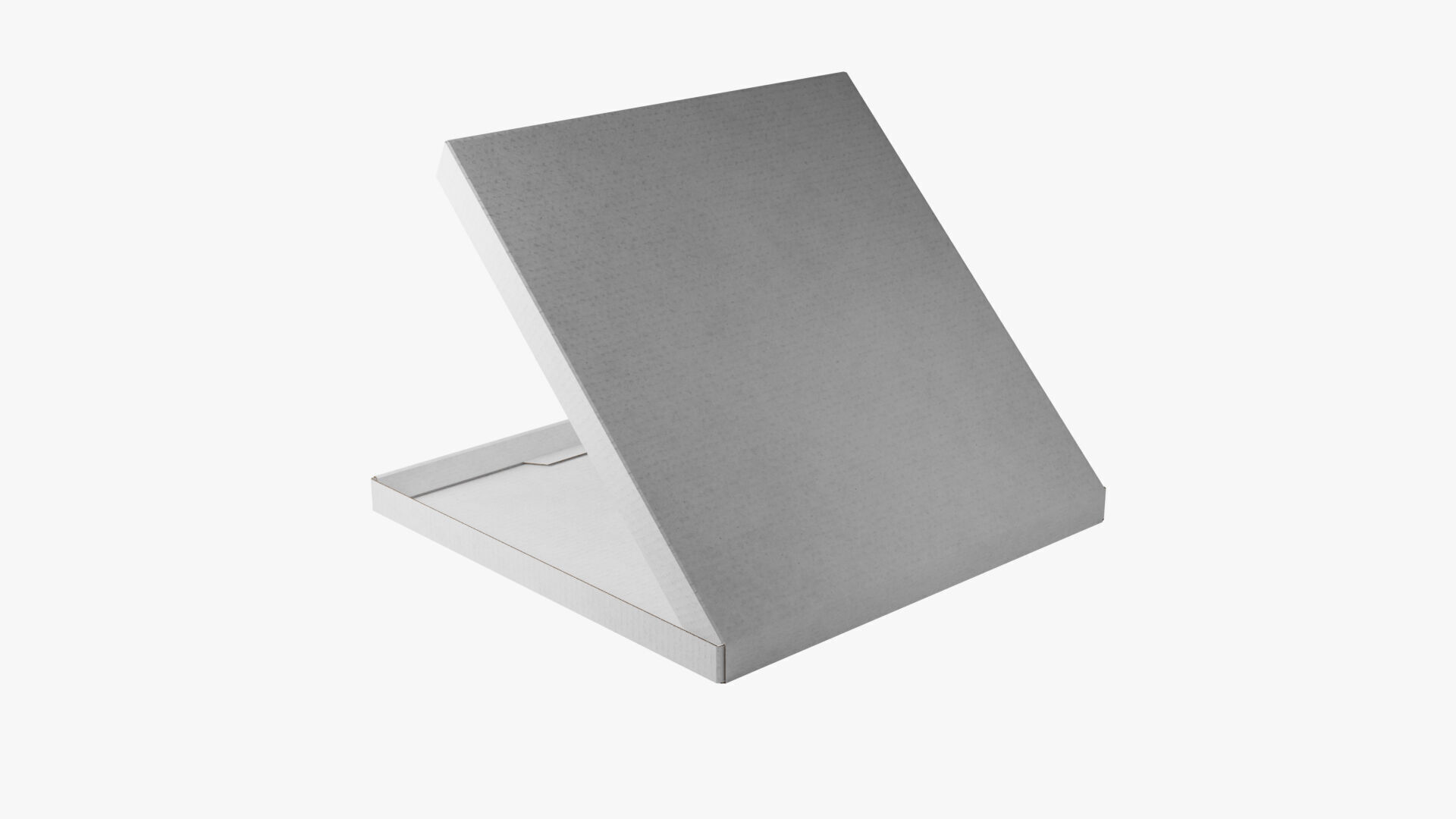 14 inch White Paper Open Pizza Box 3D model_7