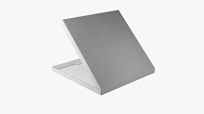 14 inch White Paper Open Pizza Box 3D model 6