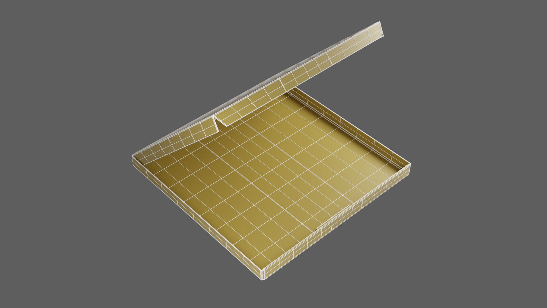 14 inch White Paper Open Pizza Box 3D model_20