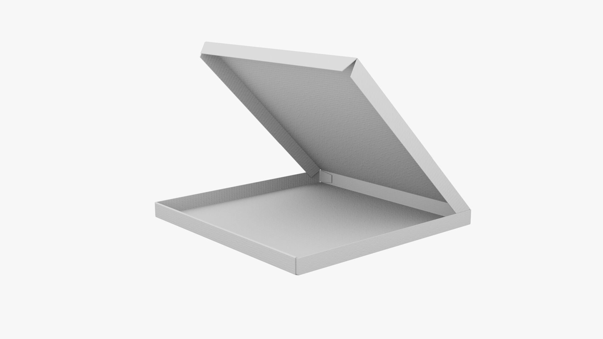 14 inch White Paper Open Pizza Box 3D model_10