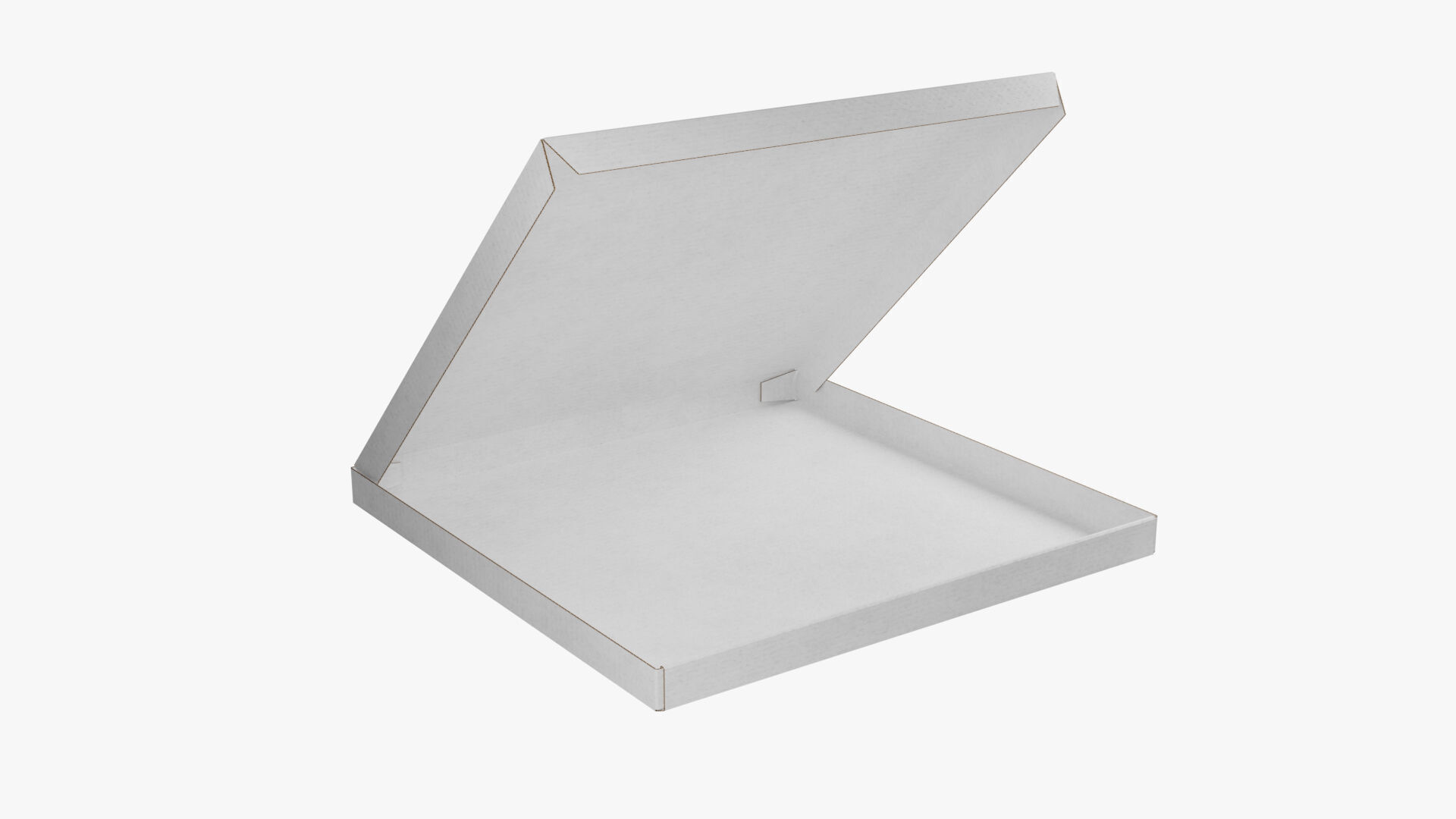 14 inch White Paper Open Pizza Box 3D model_8