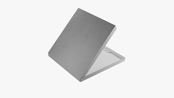 14 inch White Paper Open Pizza Box 3D model 4