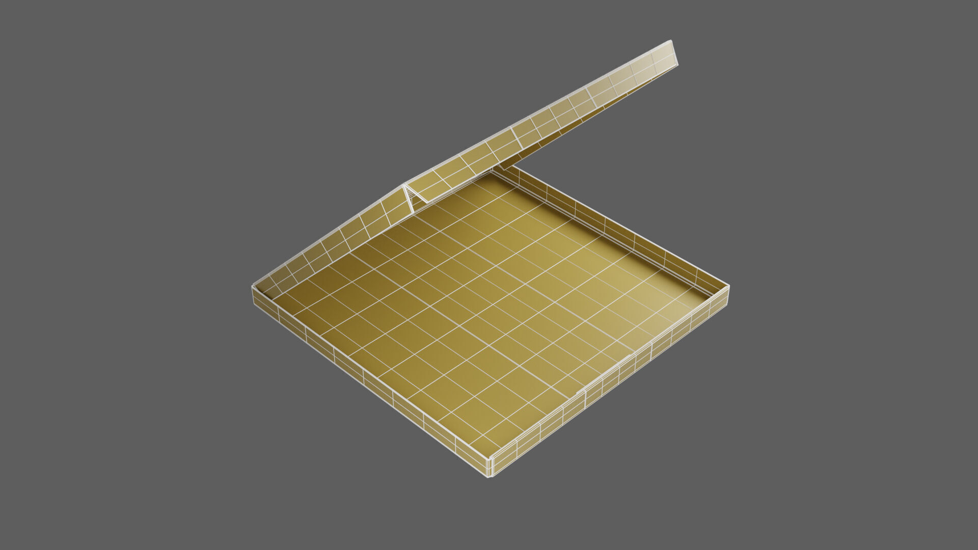 14 inch White Paper Open Pizza Box 3D model_18