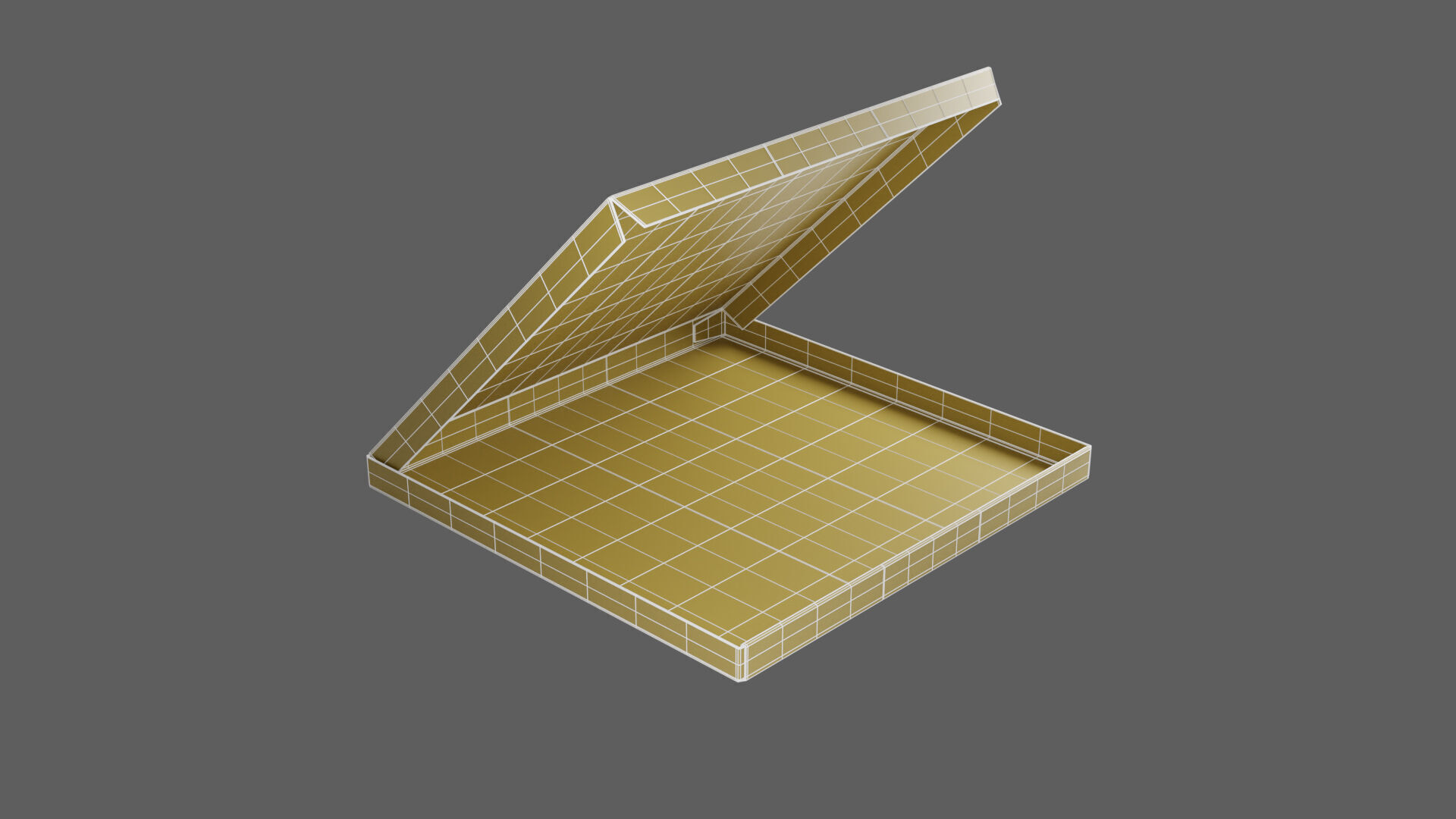 14 inch White Paper Open Pizza Box 3D model_16