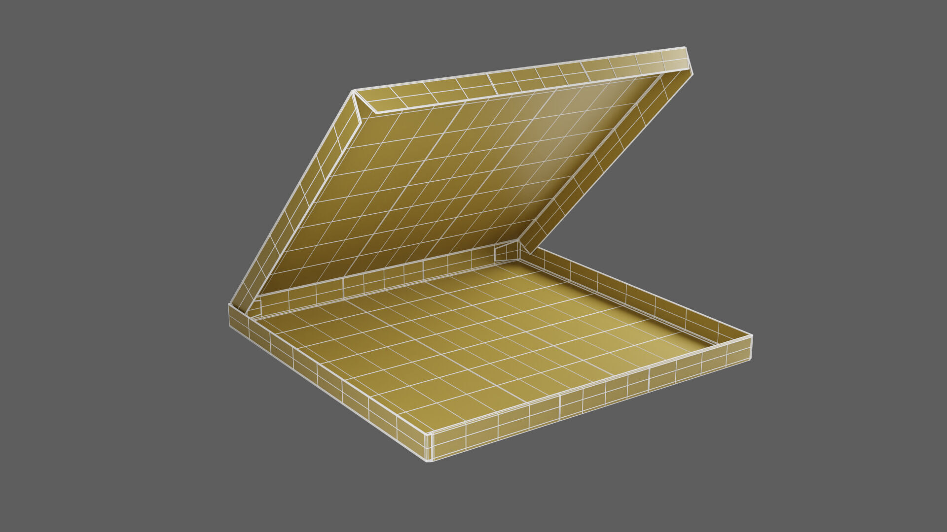 14 inch White Paper Open Pizza Box 3D model_22