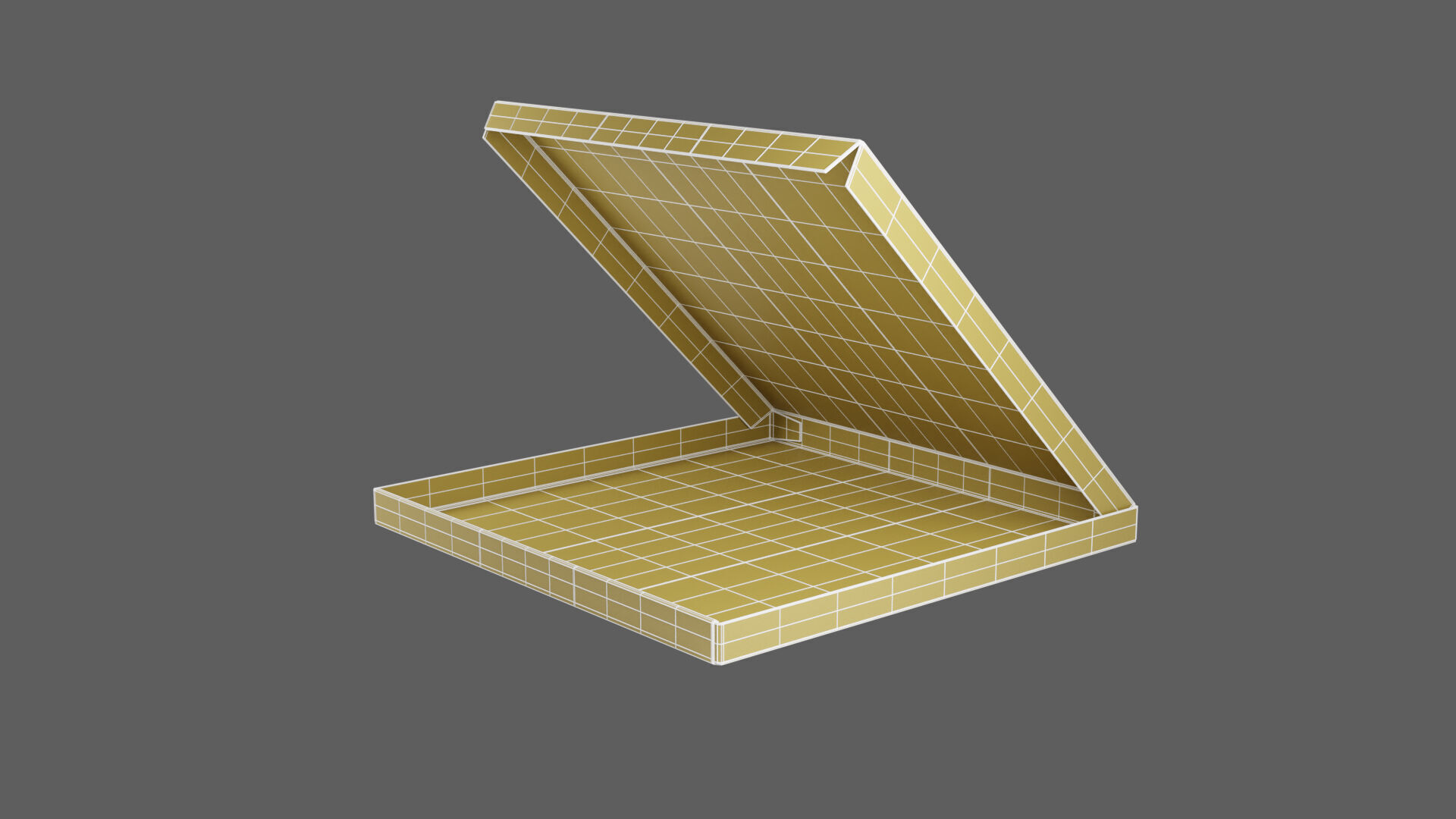 14 inch White Paper Open Pizza Box 3D model_17