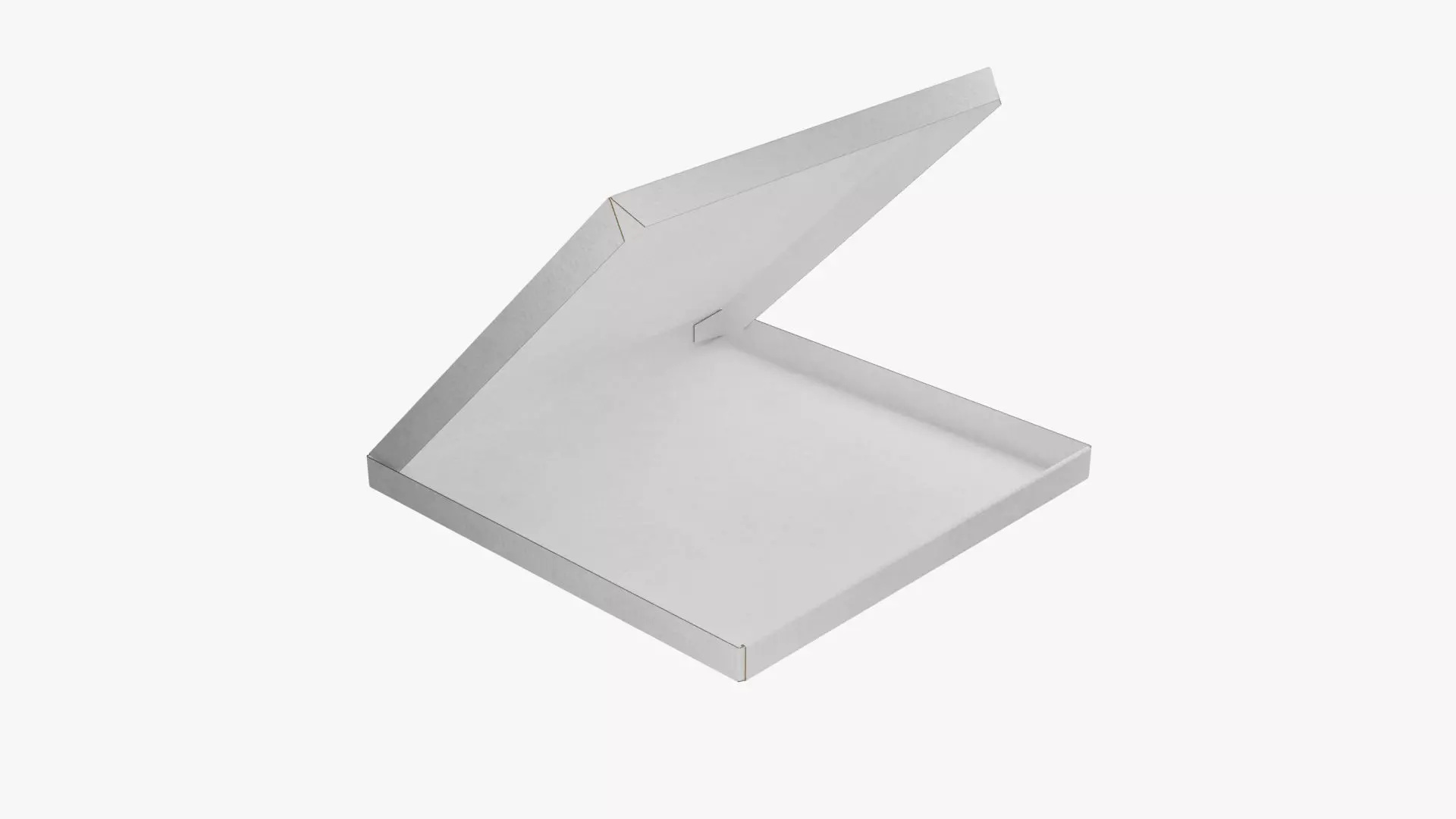 14 inch White Paper Open Pizza Box 3D model_0
