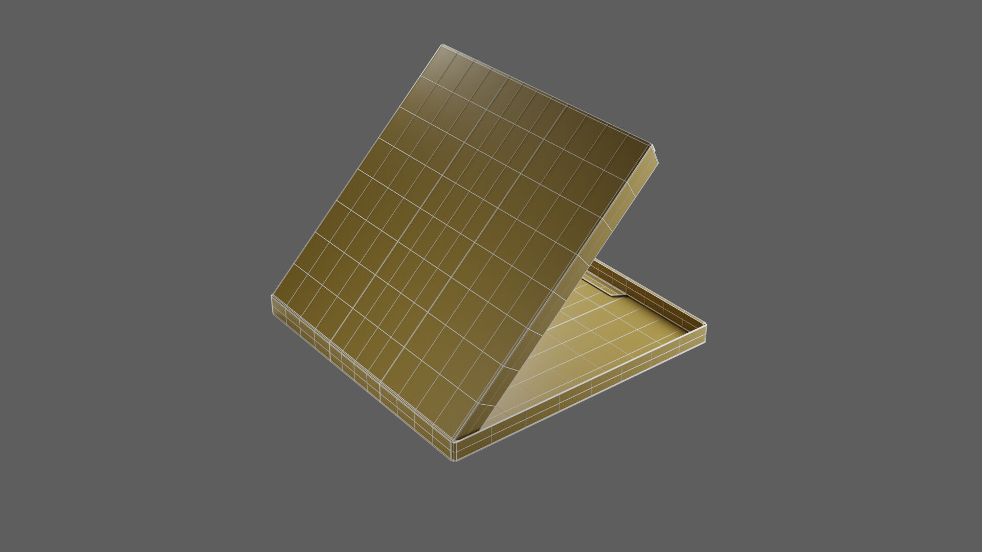 14 inch White Paper Open Pizza Box 3D model_19