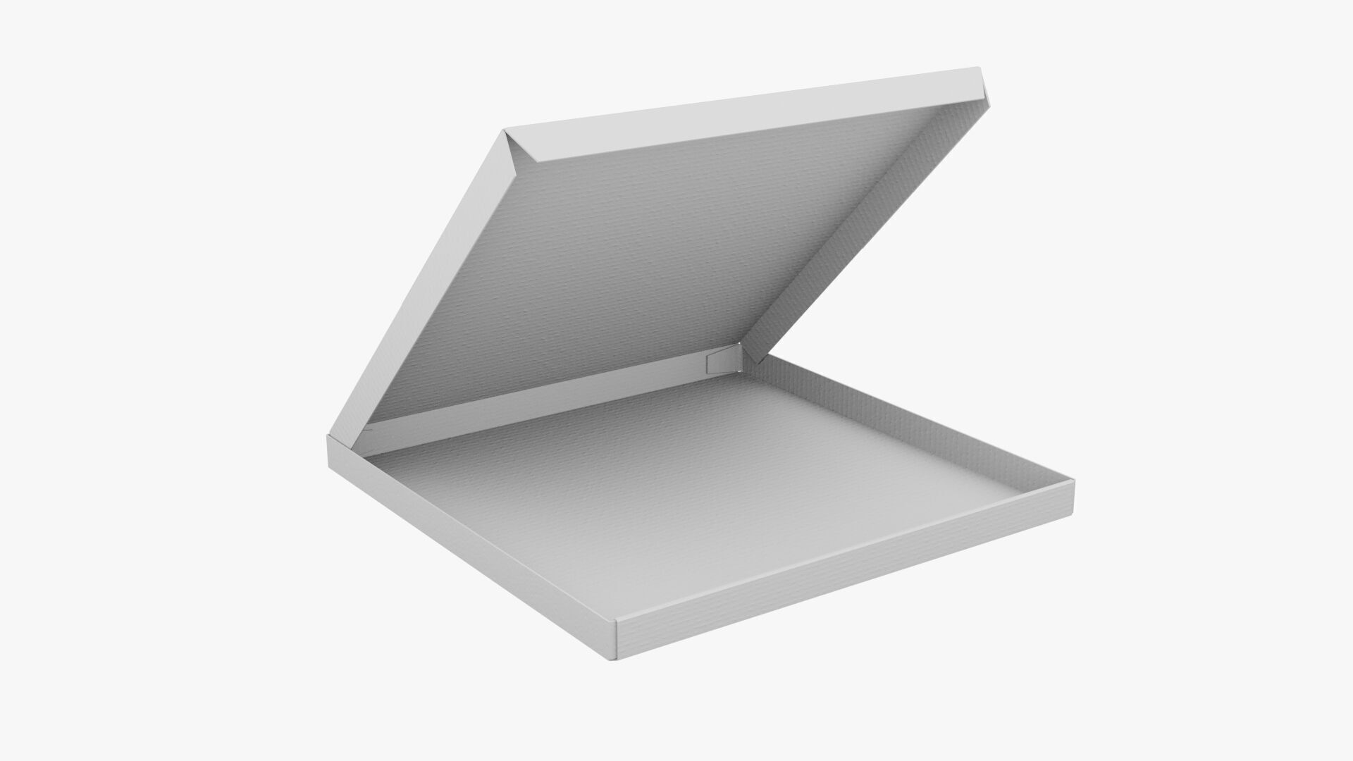 14 inch White Paper Open Pizza Box 3D model_15