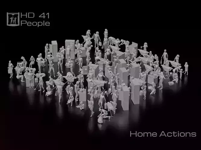 HD People 41 Home Actions 3D model