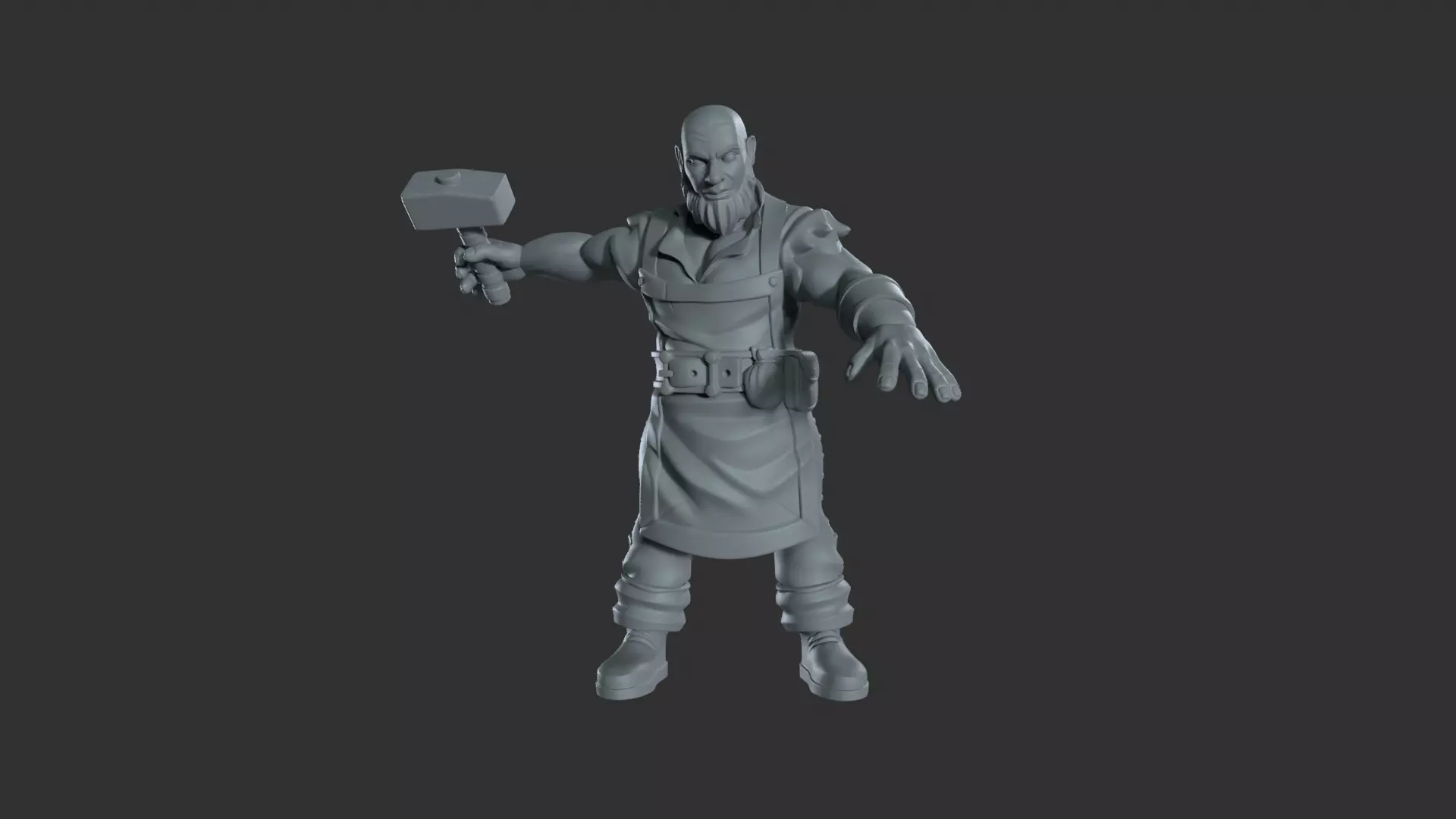 Human Blacksmith 32mm 3D print model
