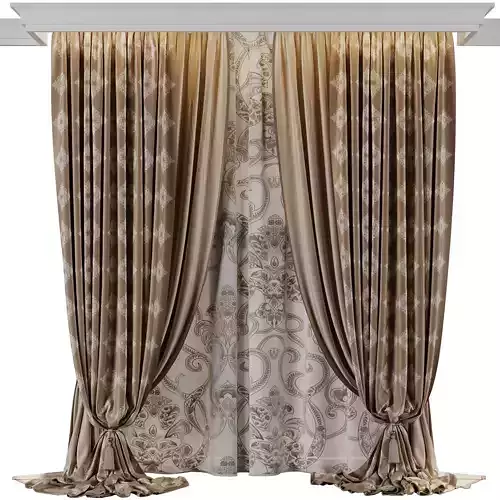 classic curtains and tulle - set 007
