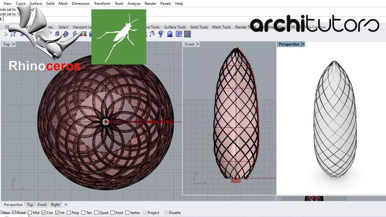 Parametric Tower Facade Design Grasshopper Rhino Files Download 3D model_0