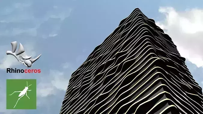 Liquid Architecture Parametric Tower Facade Design Grasshopper  3D model