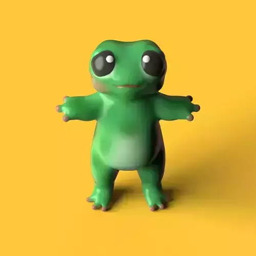 Chubby Cute Frog Stylized Game Ready Low-poly 3D model