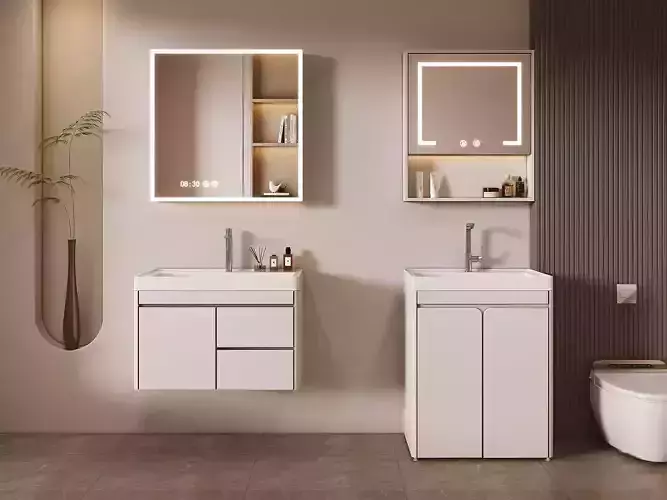 Cream bathroom cabinet