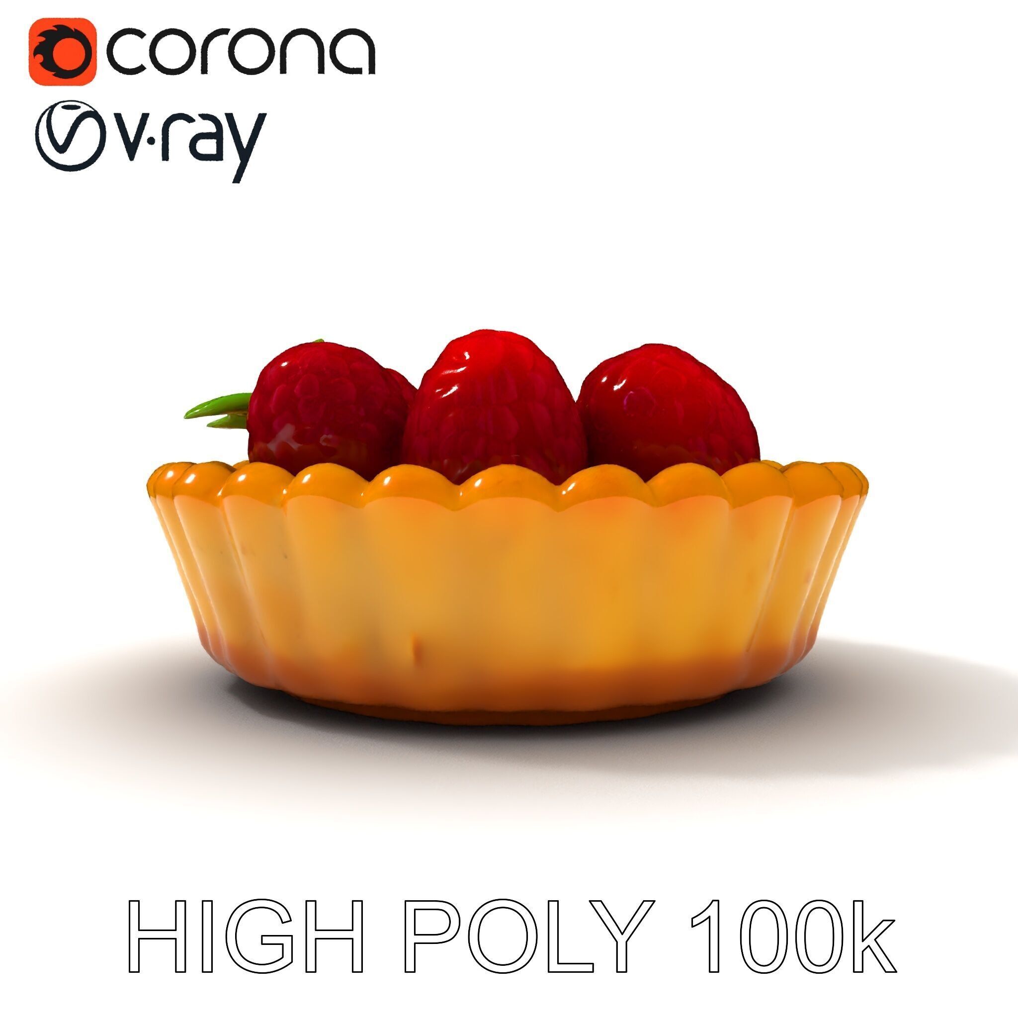 Raspberry Tart Dessert model pack Low-poly 3D model_22