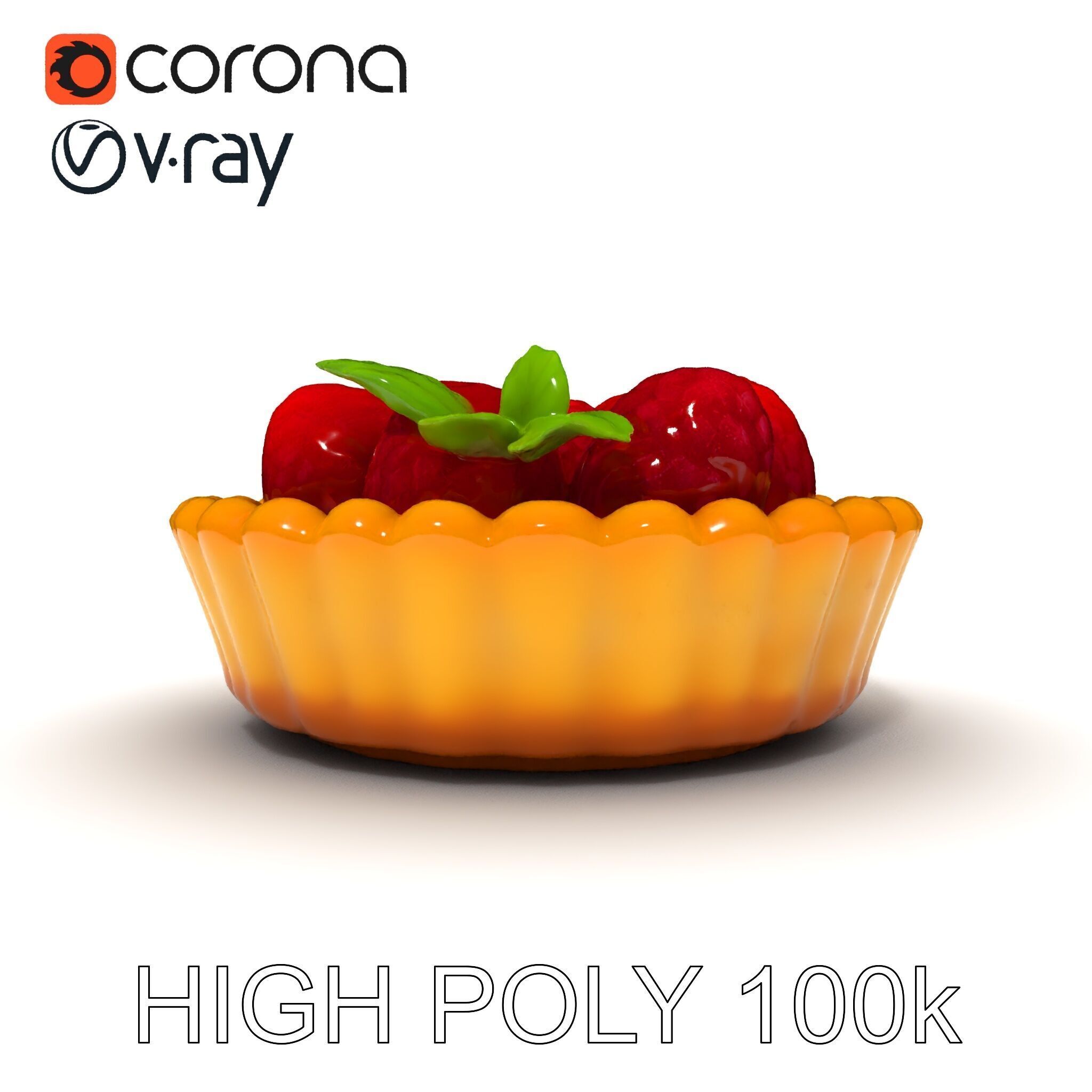Raspberry Tart Dessert model pack Low-poly 3D model_14