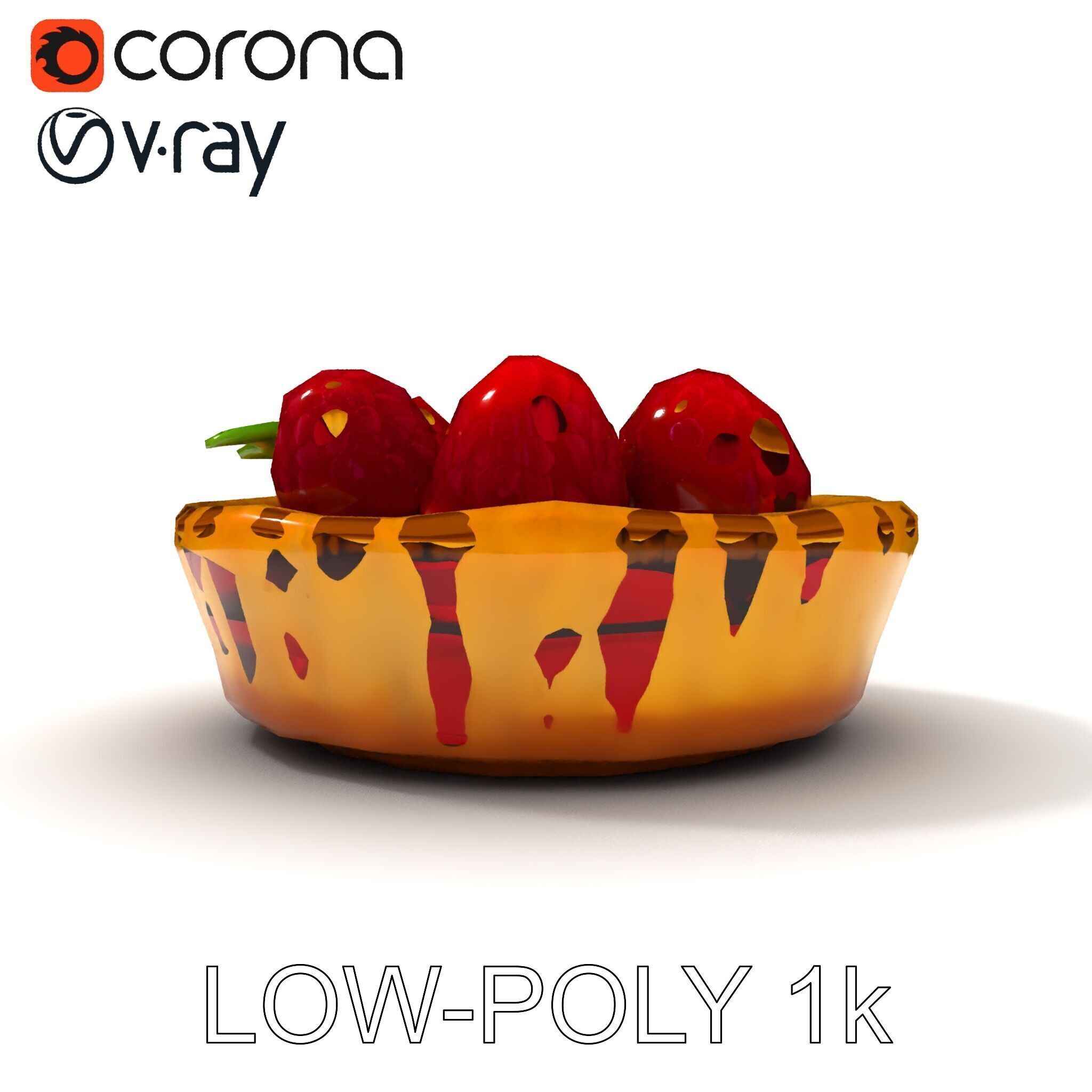 Raspberry Tart Dessert model pack Low-poly 3D model_31
