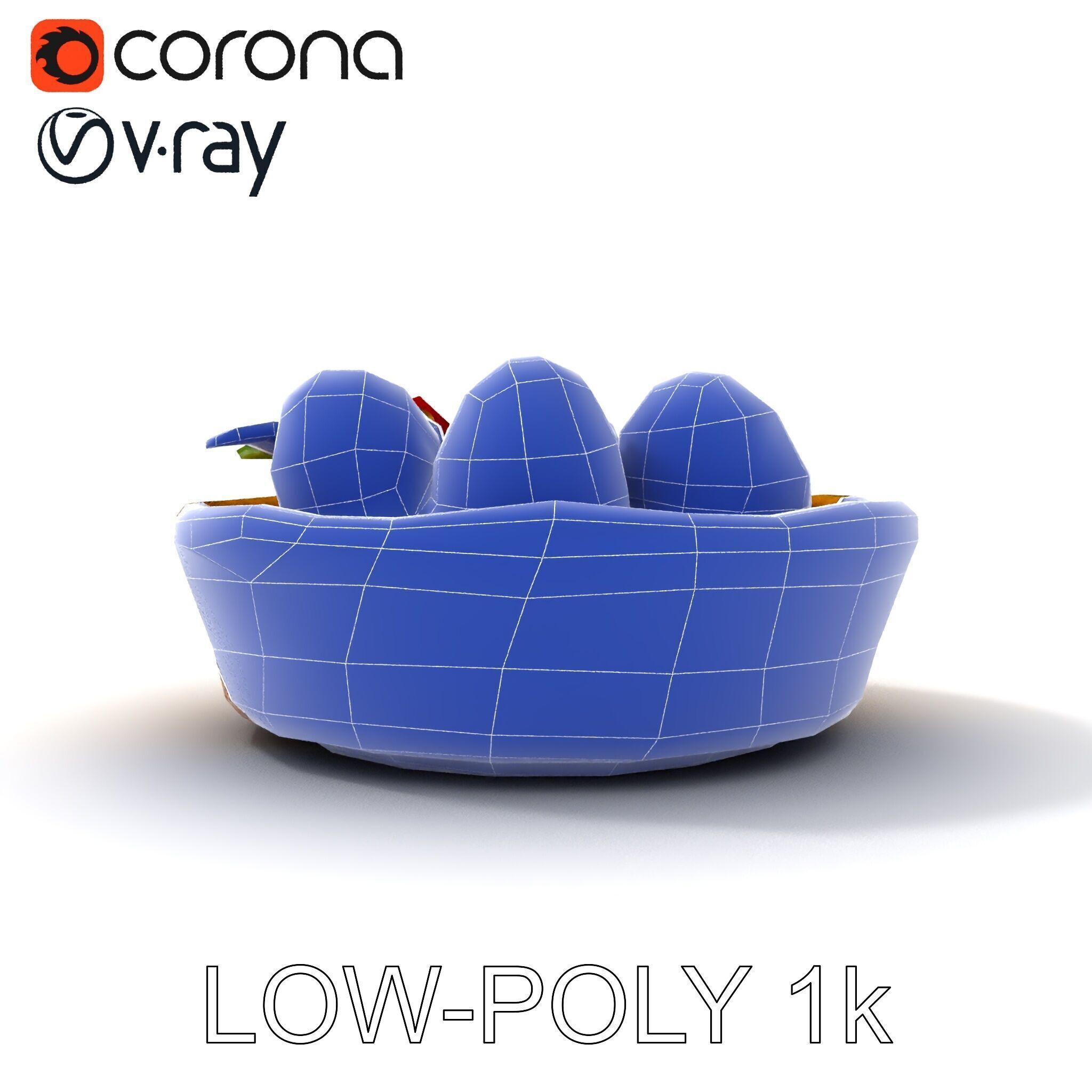 Raspberry Tart Dessert model pack Low-poly 3D model_17