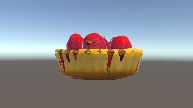 Raspberry Tart Dessert model pack Low-poly 3D model 6