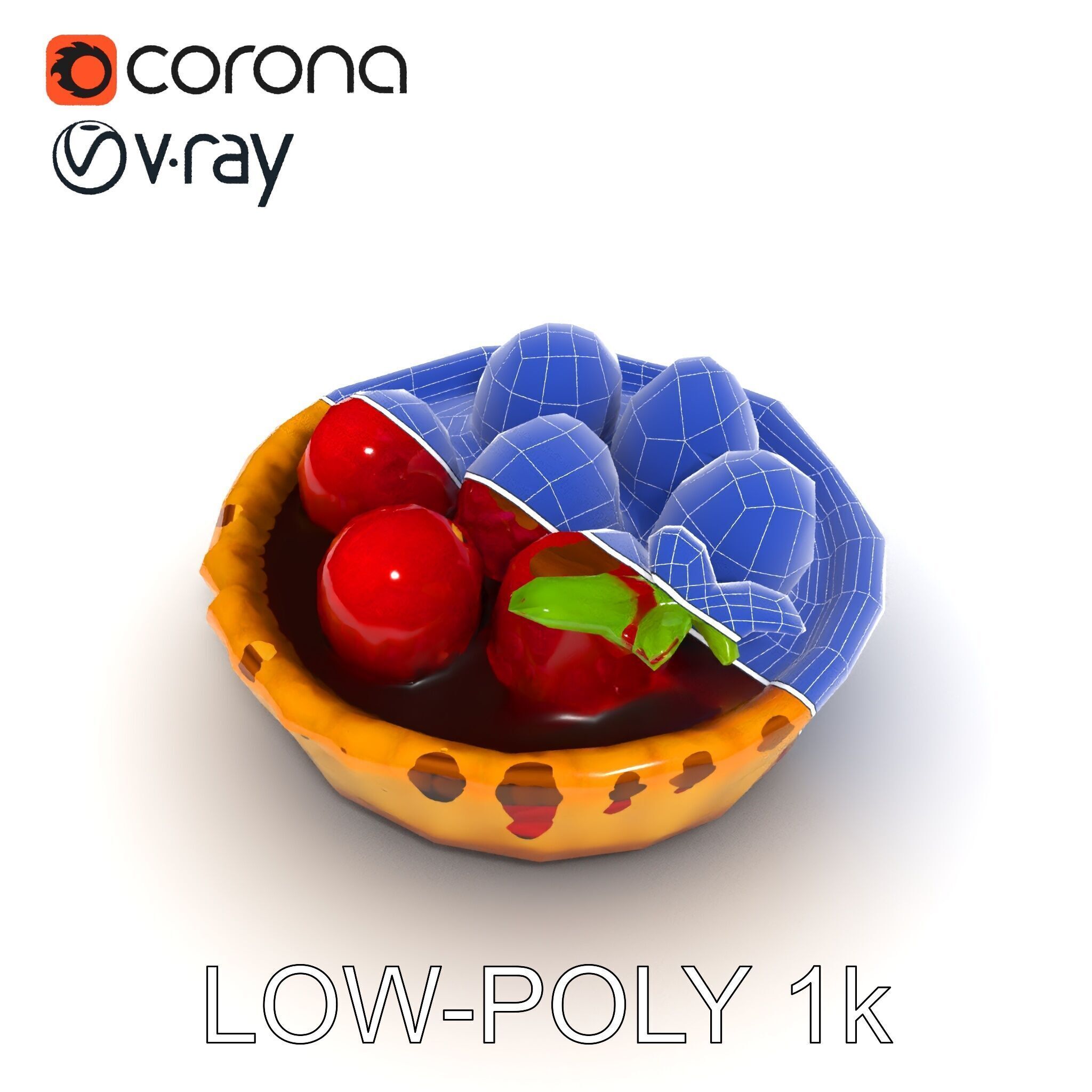 Raspberry Tart Dessert model pack Low-poly 3D model_30