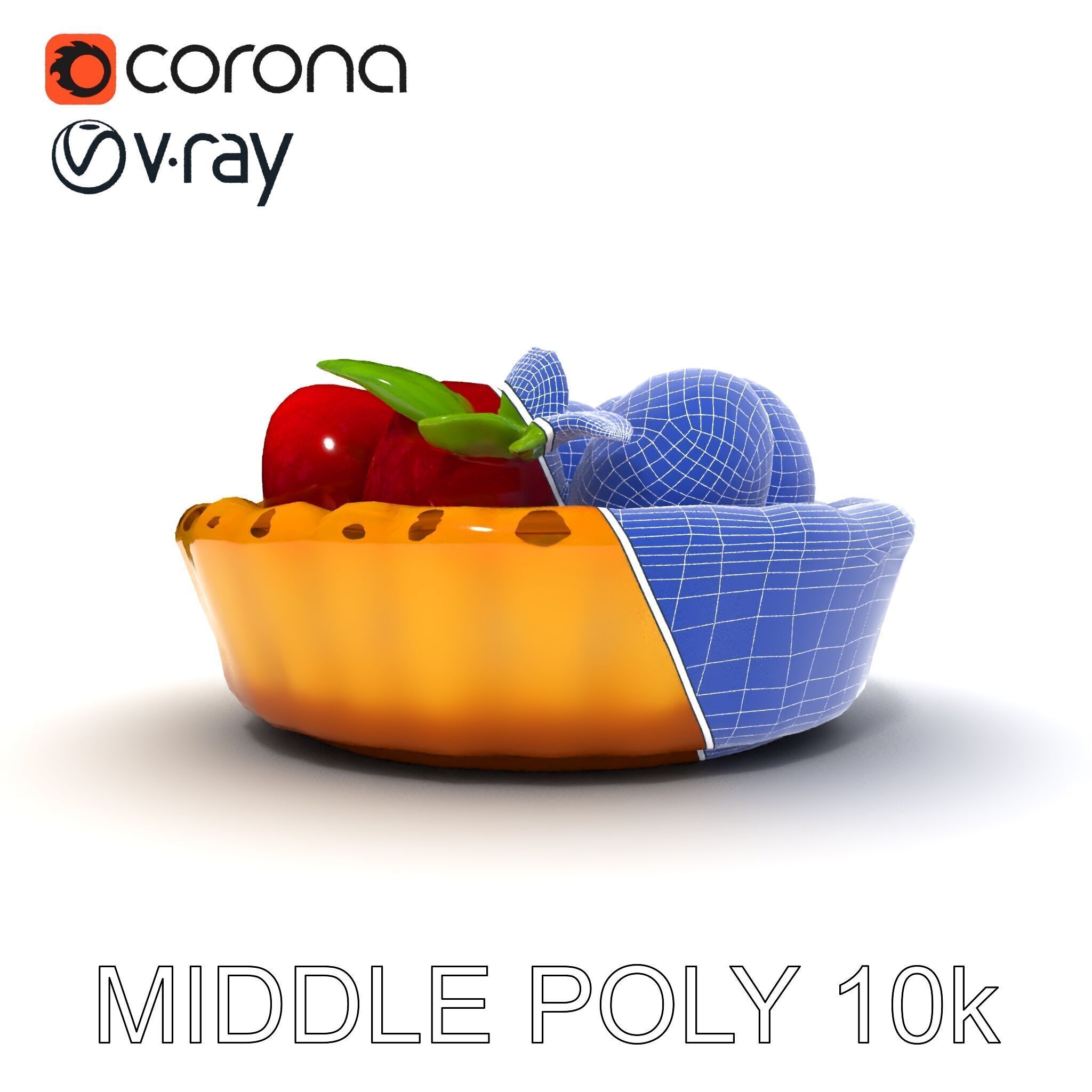 Raspberry Tart Dessert model pack Low-poly 3D model_15