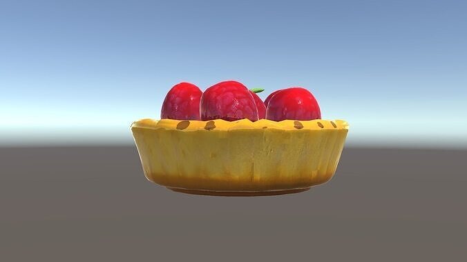 Raspberry Tart Dessert model pack Low-poly 3D model 2
